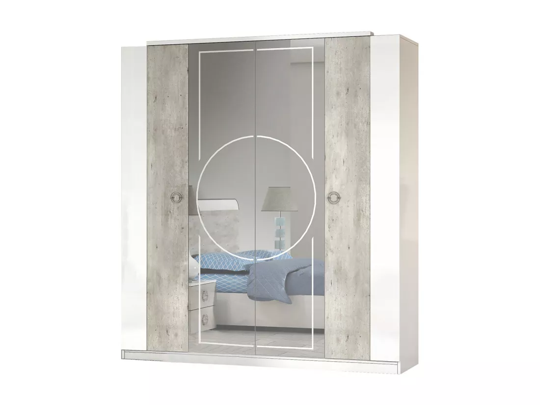 GOYA - Ensemble Lit 160x200cm + 2 Chevets + Armoire