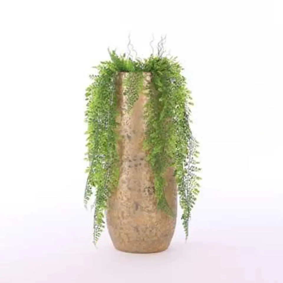 Mica Decorations Vaas - keramiek - flakes - goud - D21 x H55 cm