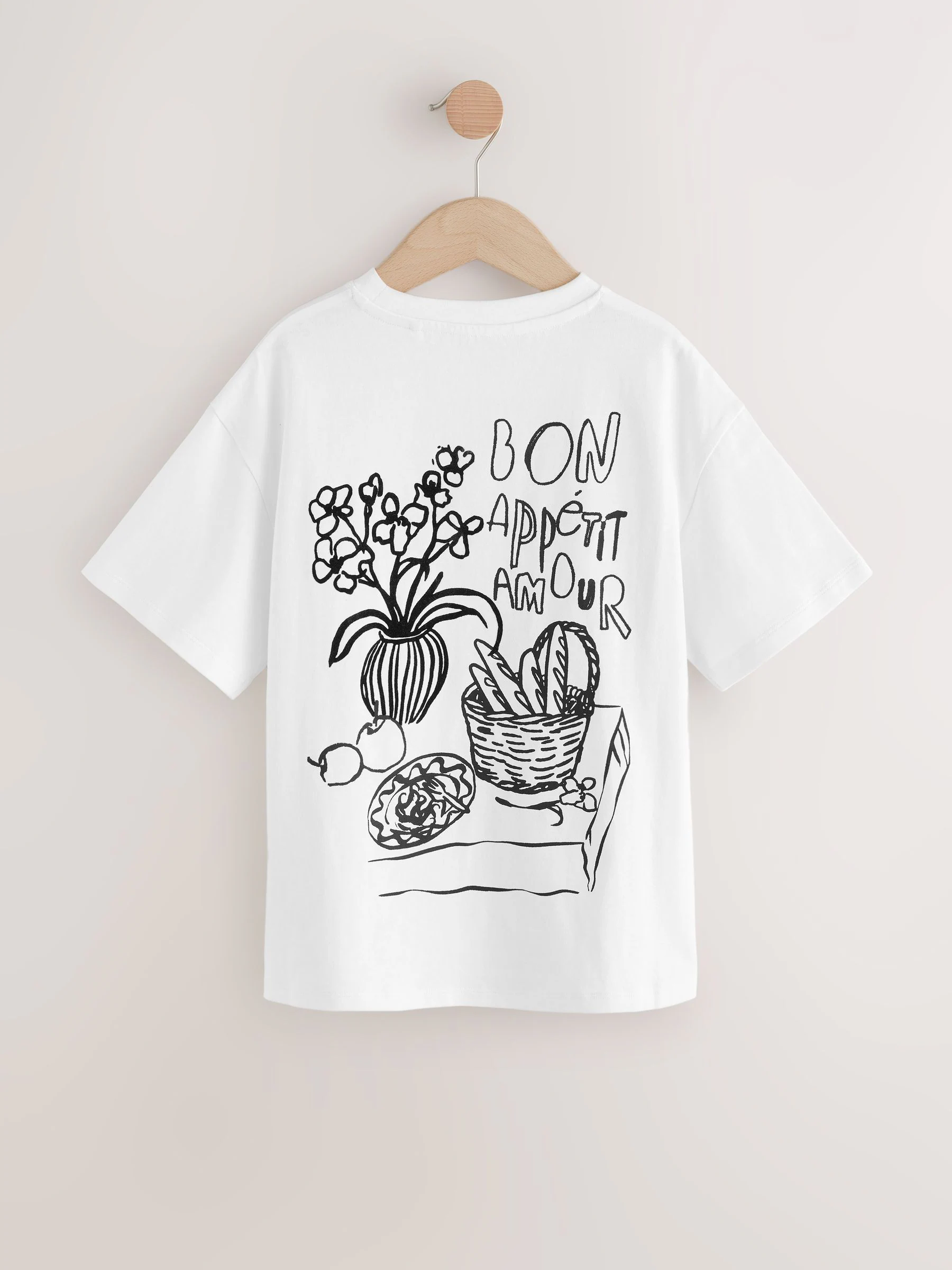 Witte vaas - Oversized T-shirt met grafische print (3-16jr)