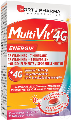Forté Pharma Multivit' 4G Énergie 30 Comprimés Bi-Couches