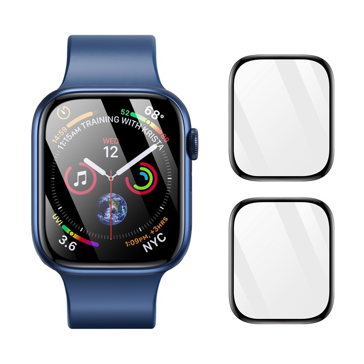 (2er Set) Apple Watch (40mm) Panzer Glas Display Schutz mit Rahmen - Schwarz