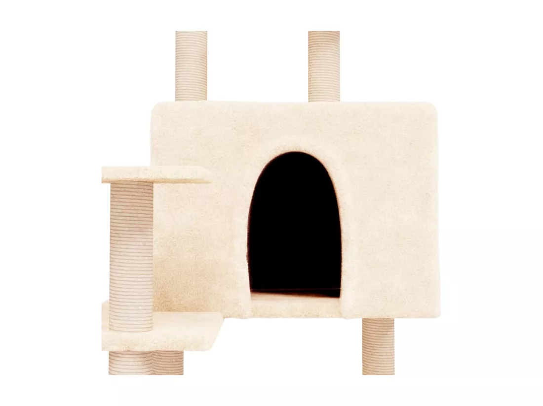 Arbre à chat avec griffoirs en sisal Crème 153 cm