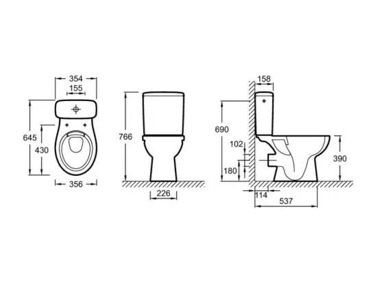 JACOB DELAFON Lot de 2 WC à poser sans bride Patio + abattant