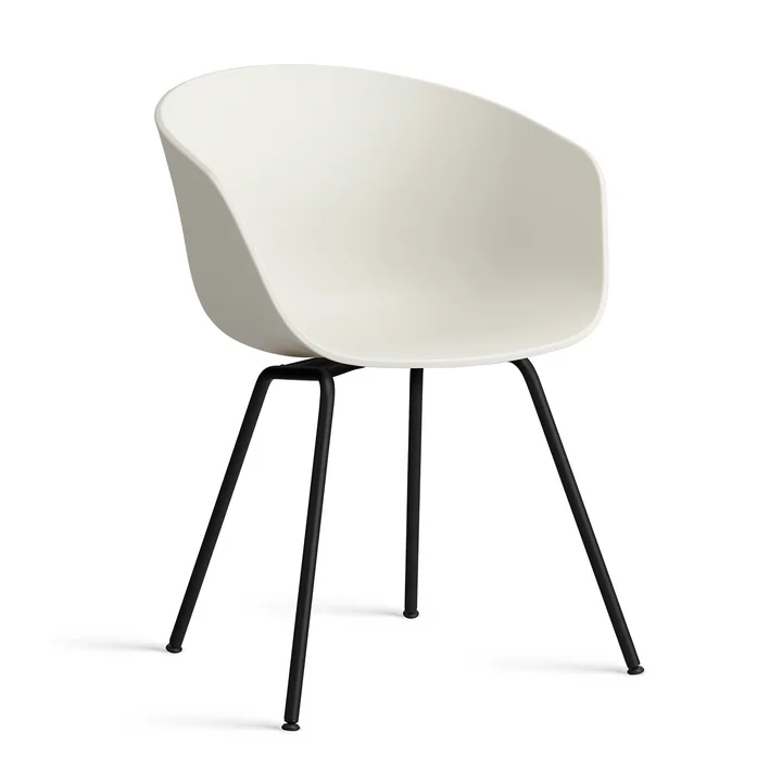 HAY - About A Chair AAC 26, schwarz / melange cream 2.0 (Kunststoffgleiter)