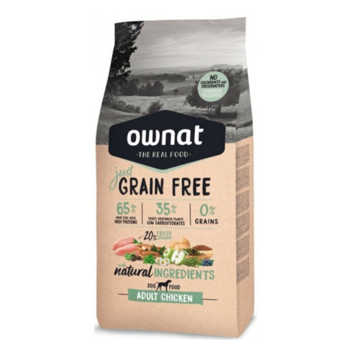 Alimento Ownat Just Grain Free para Cães Adultos com Frango