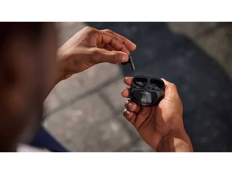 Philips True Wireless In-Ear-Kopfhörer TAT2520BK/00 Schwarz Kabellose In-Ear-Kopfhörer mit Geräuschunterdrückung und langer Akkulaufzeit