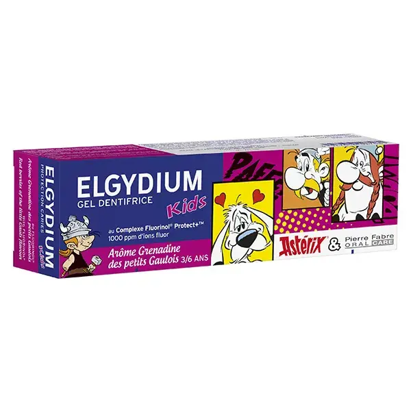 Elgydium dentifrice kids 3/6 ans grenadine protection caries tube 50 ml