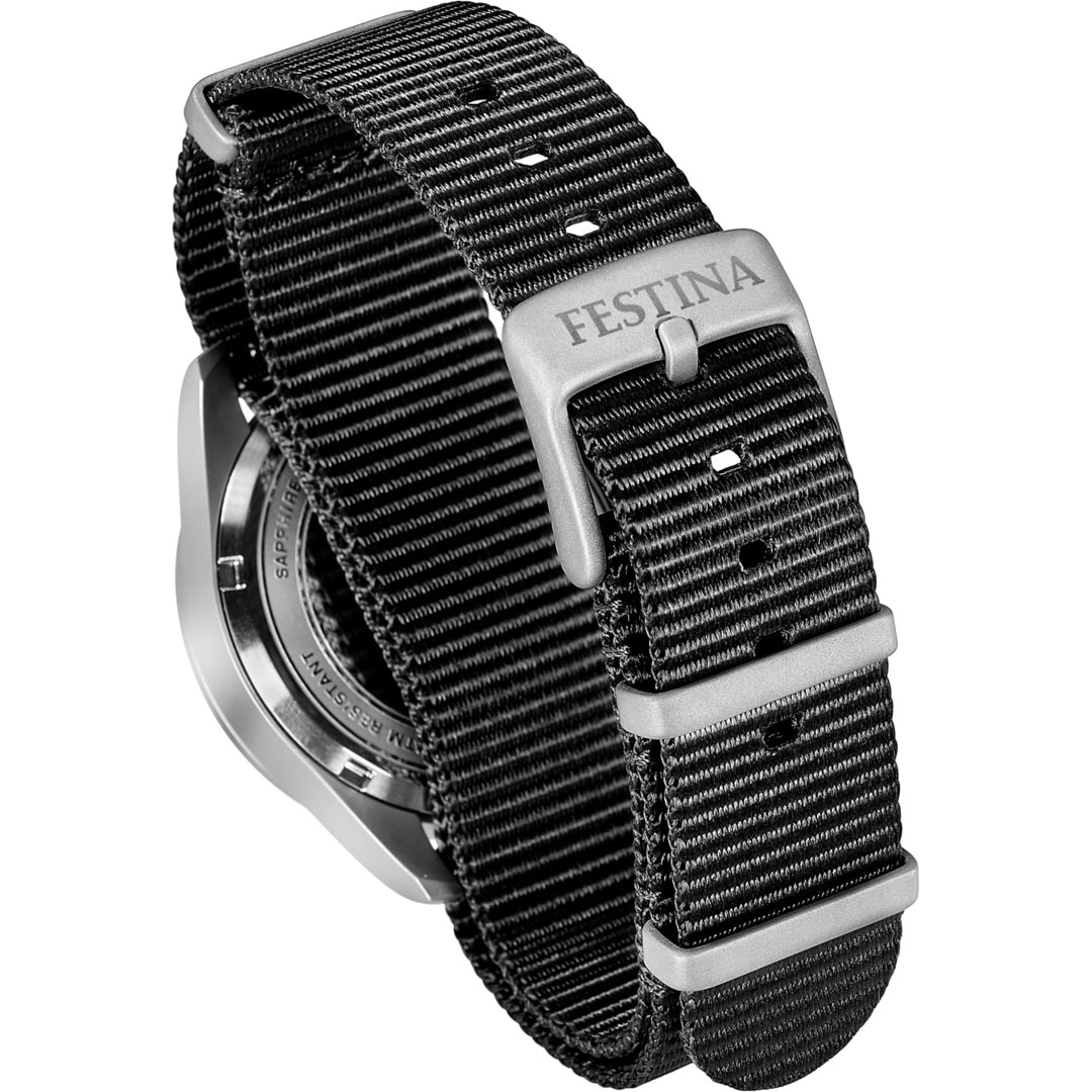Festina Swiss Field Nato Date Schwarz