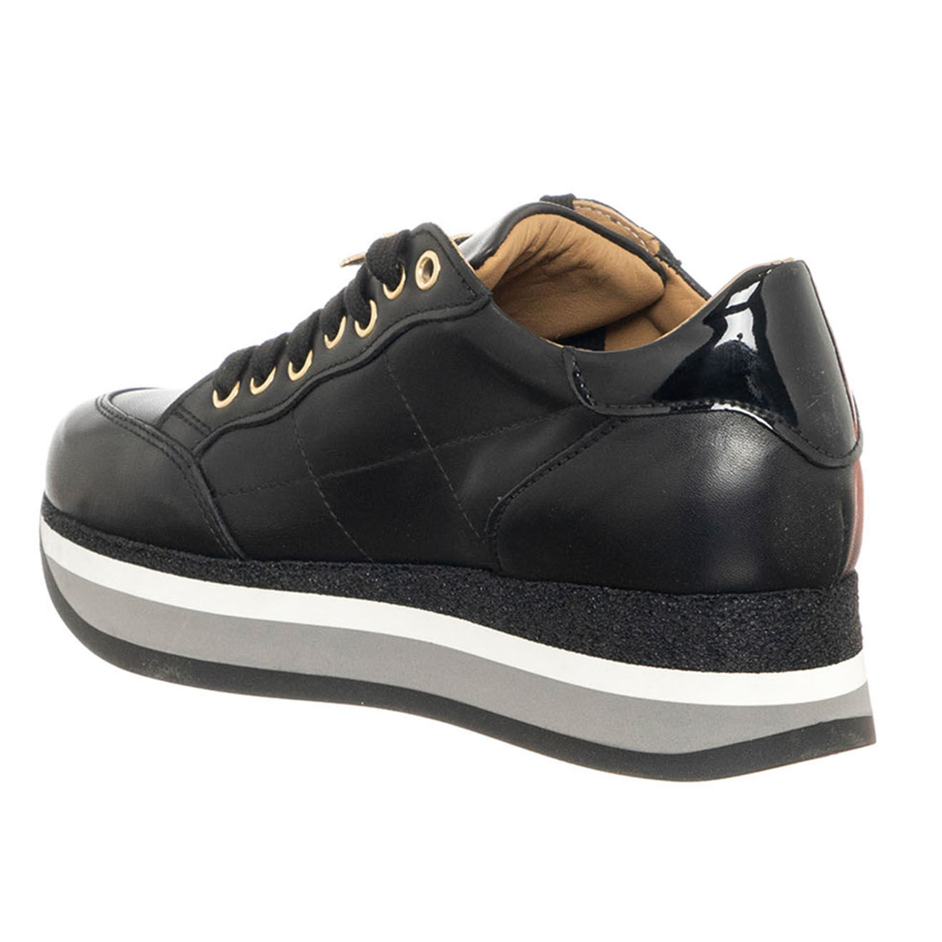 Loretta Pettinari Sneakers en Cuir Inbri noires