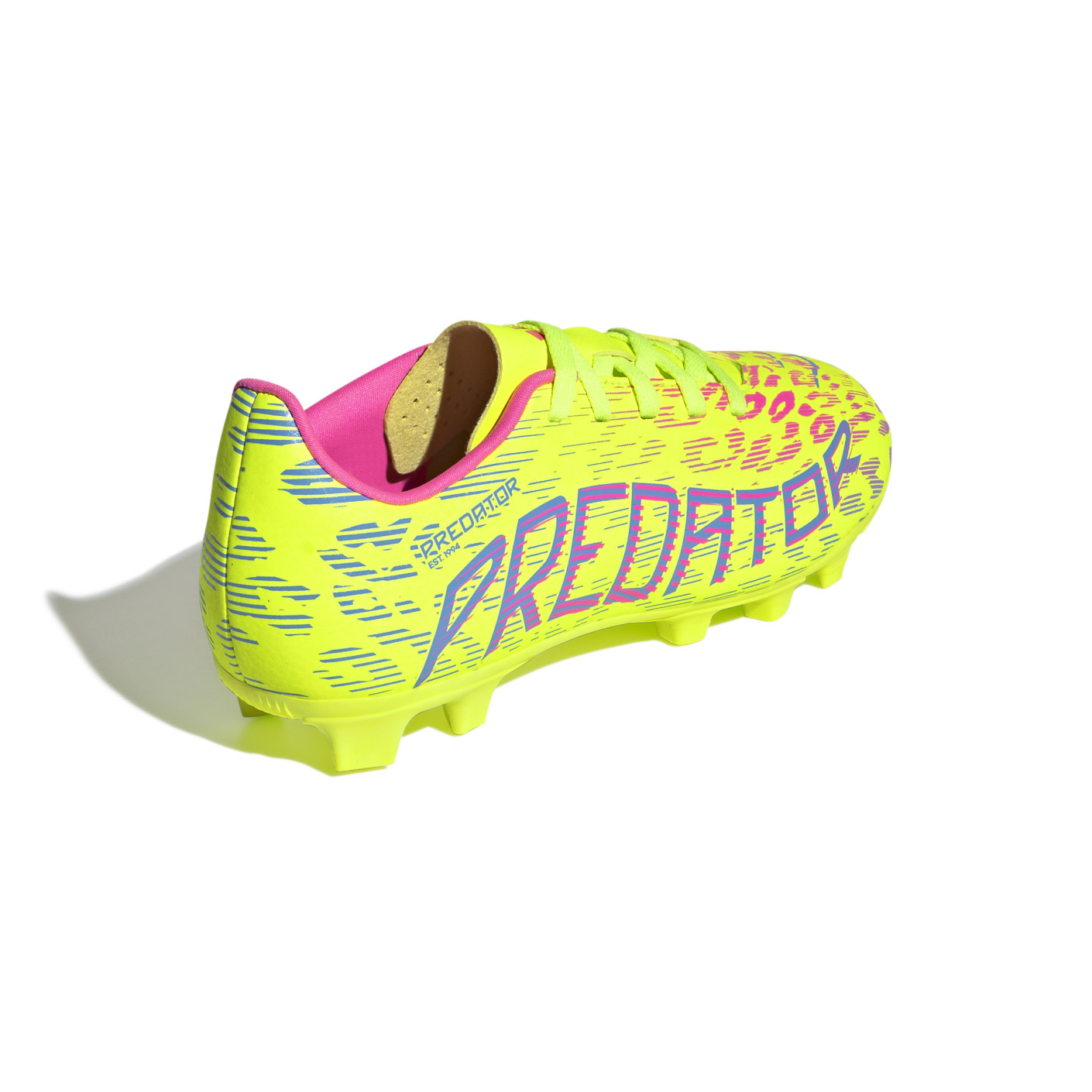 Adidas Predator Club Gras / Kunstgras Voetbalschoenen (MG) Kids Neongeel Blauw Roze
