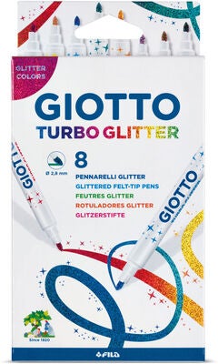 Giotto Turbo Glitter Tusj 8-pack