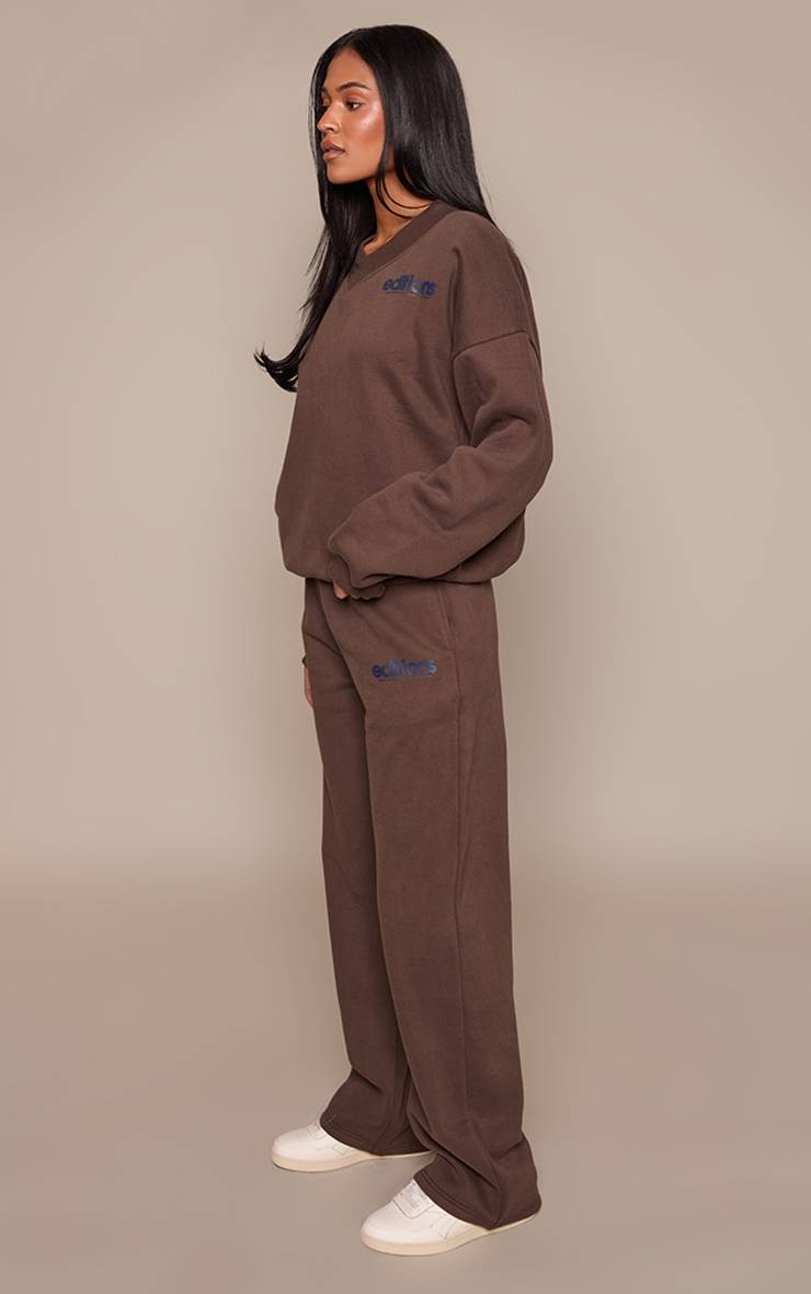 Chocolat Jogging Droit Imprimé Éditions Tall