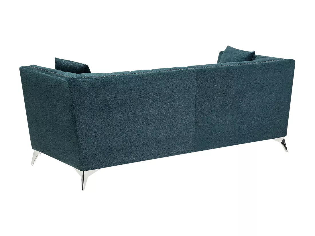 Ensemble de canapés 2 + 3 places en velours bleu-vert GAULA