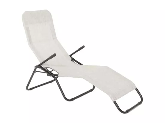 Chaise longue pliante de jardin confort en acier léger SERENE
