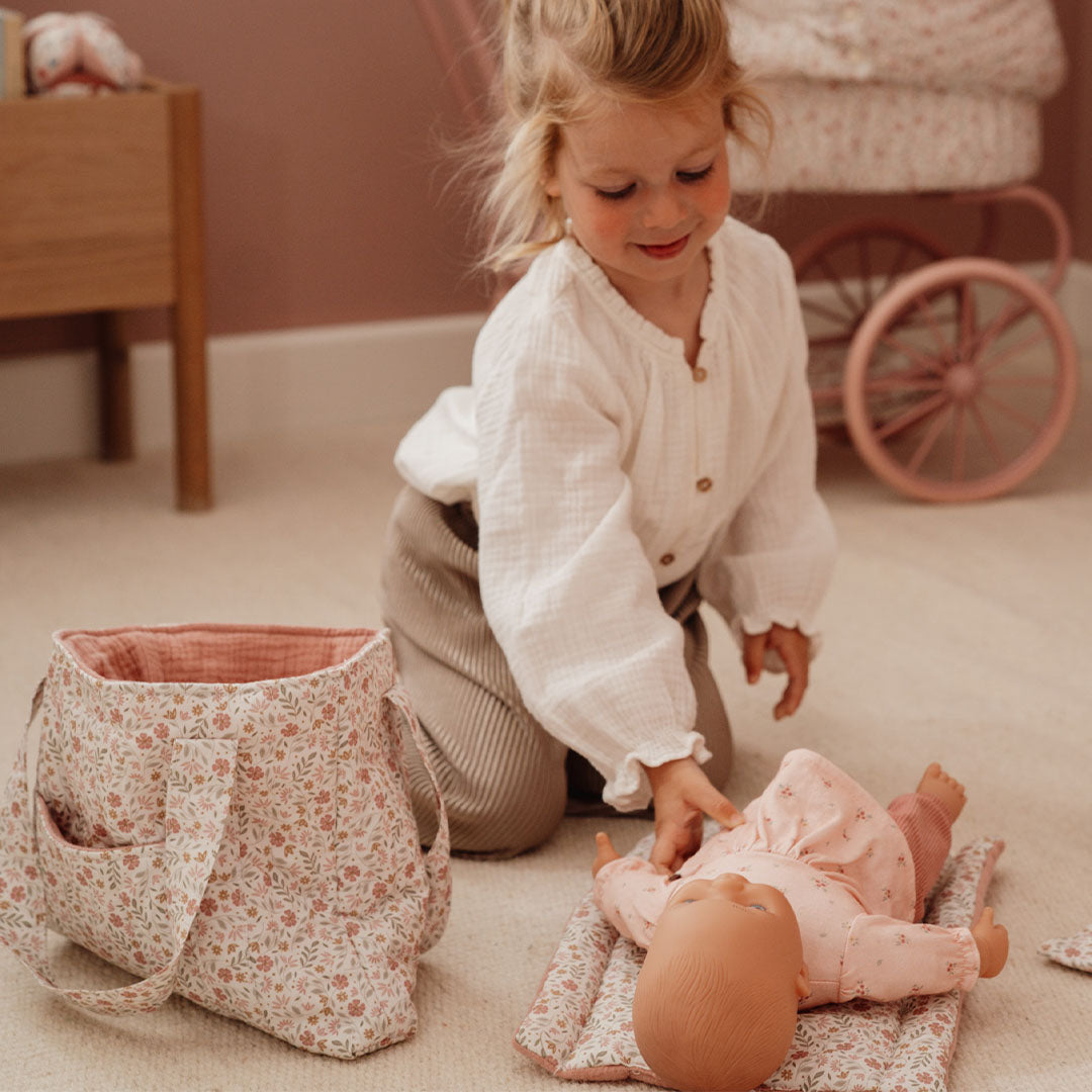 little dutch poppenluiertas - soft flowers - 4-delig