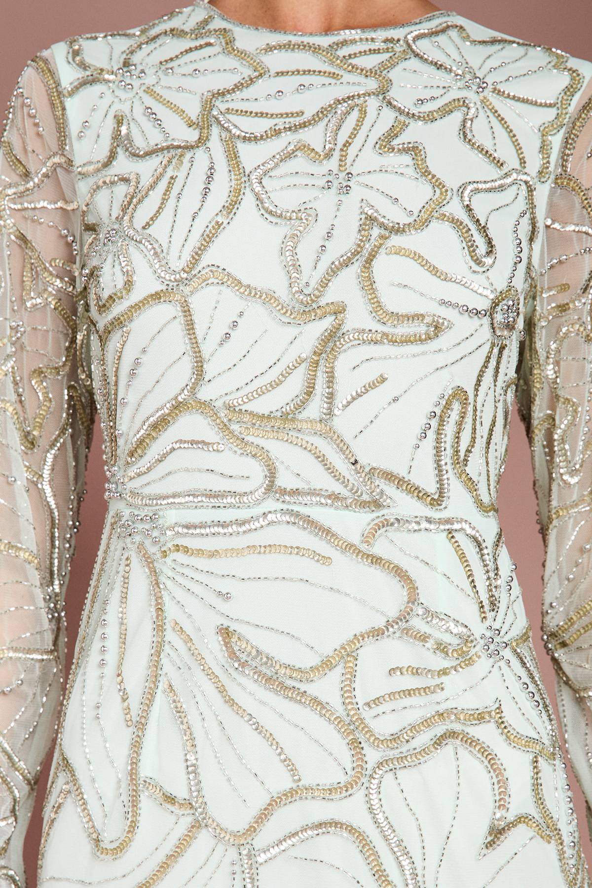 Coast Robe Longue à Manches Longues Ornée de Motifs Floraux