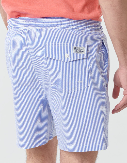 Polo Ralph Lauren - MAILLOT SHORT DE BAIN RAYE SEERSUCKER CORDON DE SERRAGE ET POCHE Azul / Blanco