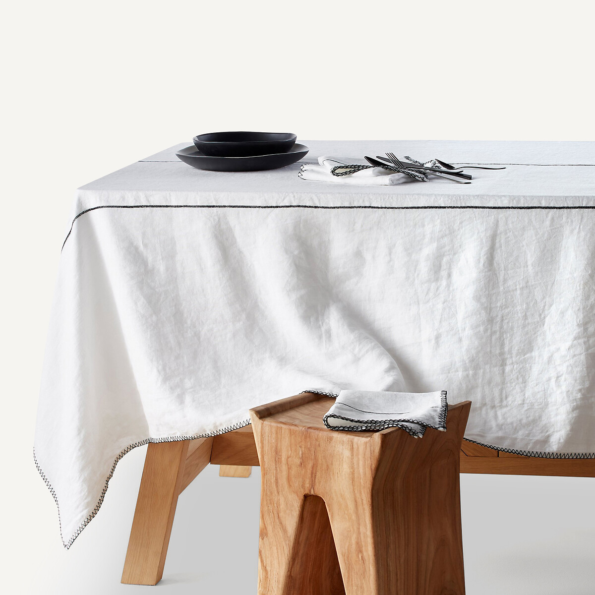 AM.PM<br>Toalha de mesa de linho lavado, Tojos