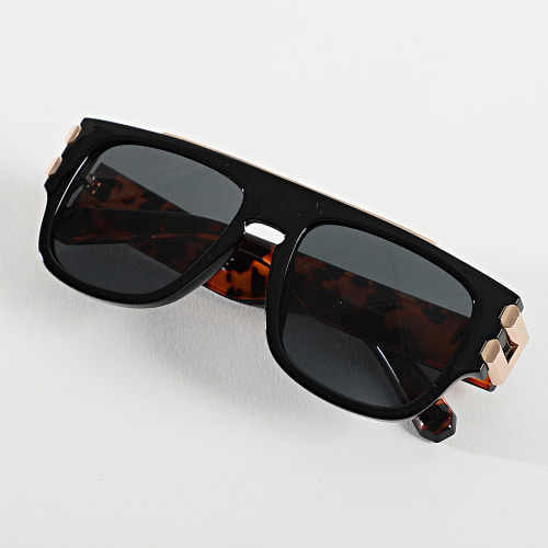 Lunettes De Soleil Doré Noir Fauve
