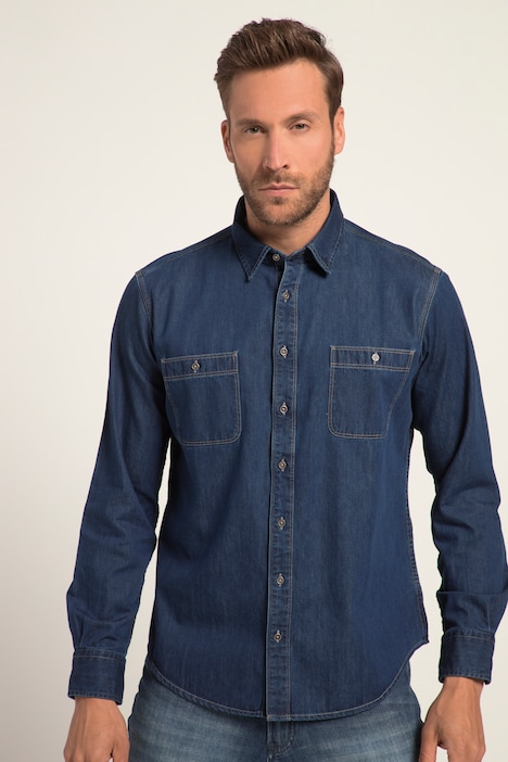 Jeanshemd, Langarm, Kentkragen, Modern Fit, bis 8 XL