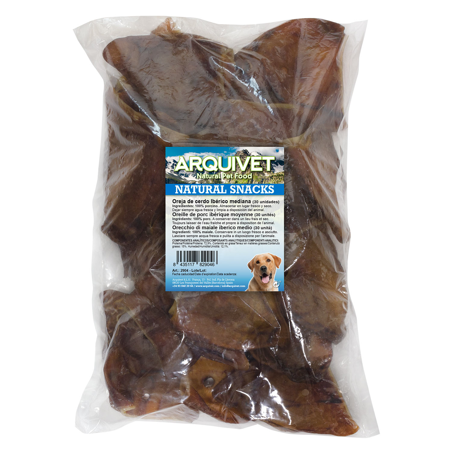 Orelha de porco ibérico média (pacote com 30 unidades)