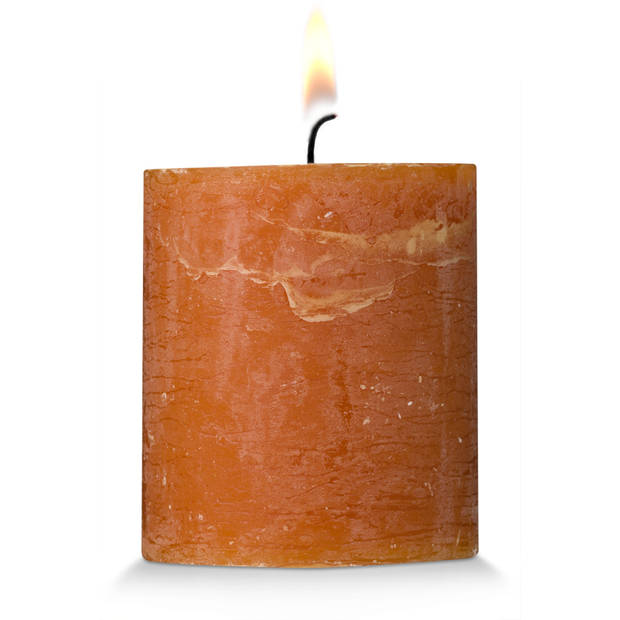 Blokker Rustieke Cilinderkaars - 7x8 cm - Cognac