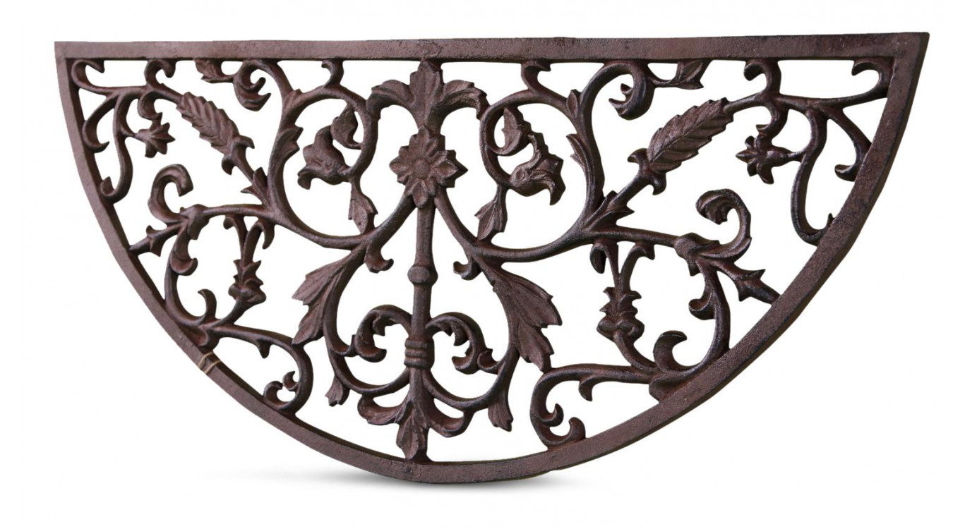 Paillasson demi lune fonte marron 69cm
