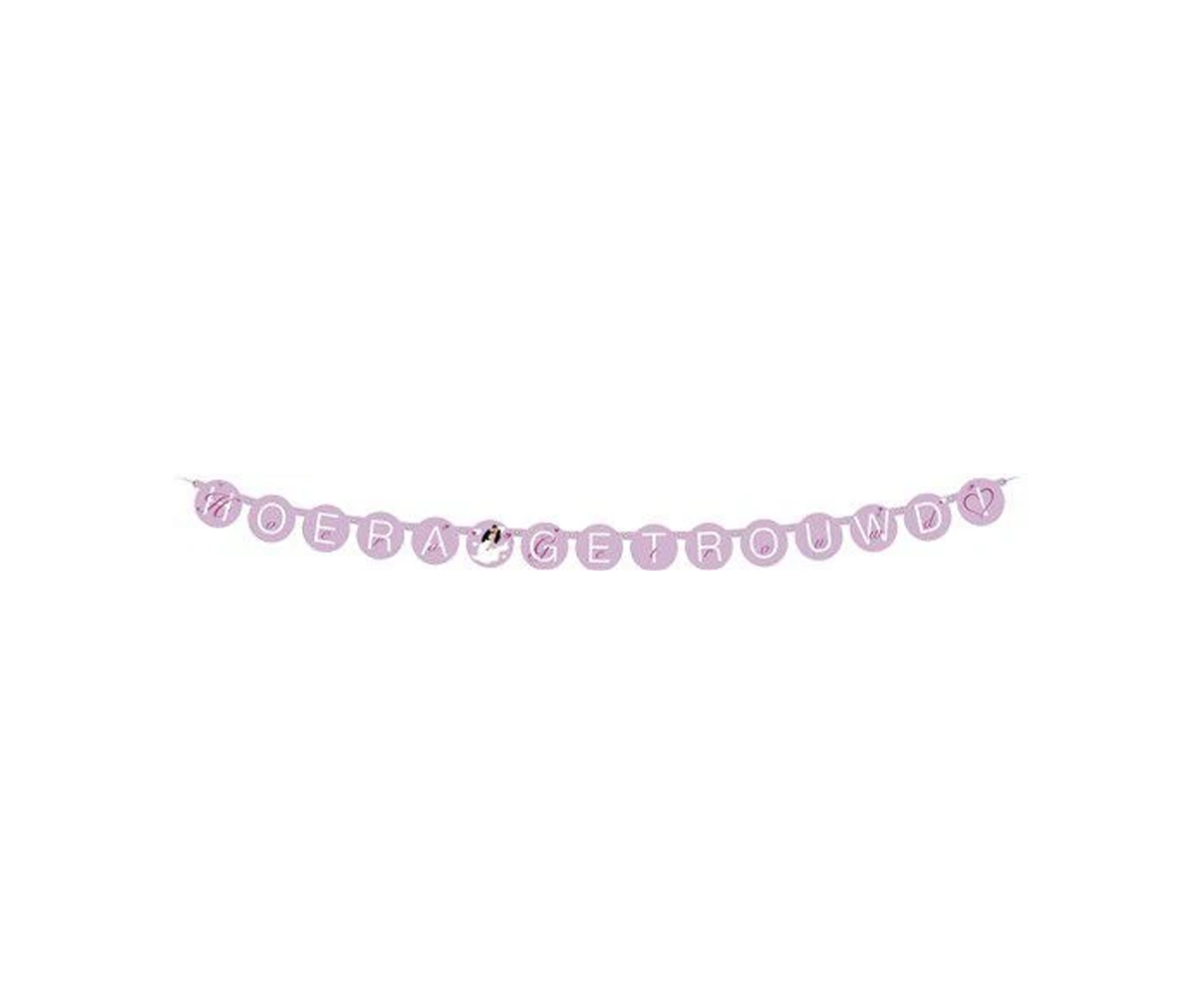 Bruiloft Letterslinger Roze Hoera Getrouwd 2,4m