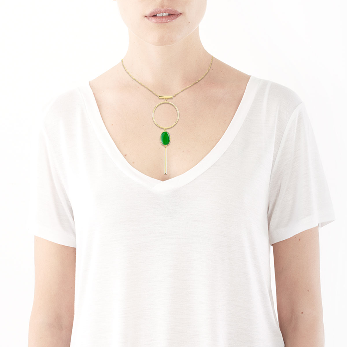 Collier doré acrylique