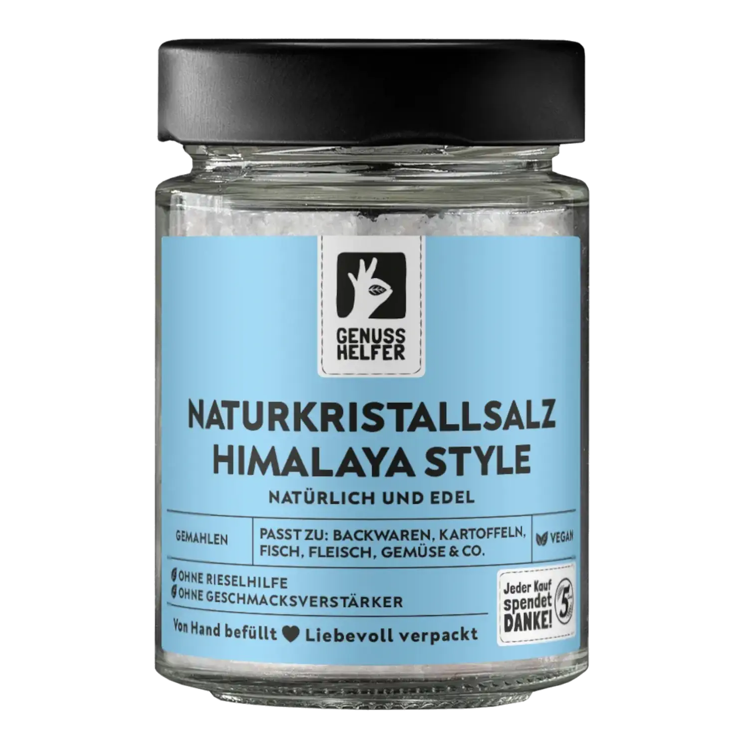 Naturkristallsalz Himalaya-Style, gemahlen, im Glas