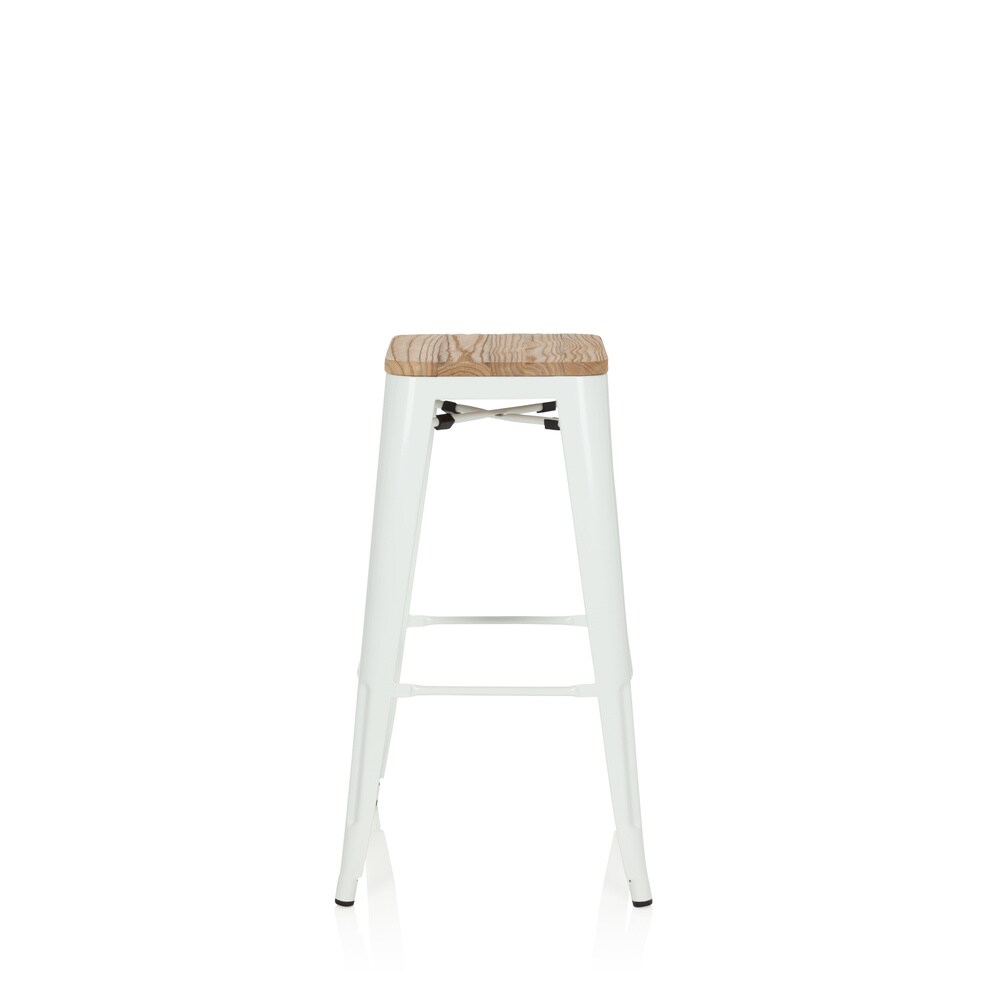 Barhocker VANTAGGIO HIGH W Stahl / Ulmenholz ohne Armlehnen hjh OFFICE