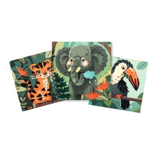 3 cartes a broder - jungle