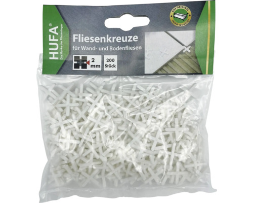 Hufa witte tegelafstandhouders, 2,5 mm, verpakking van 200