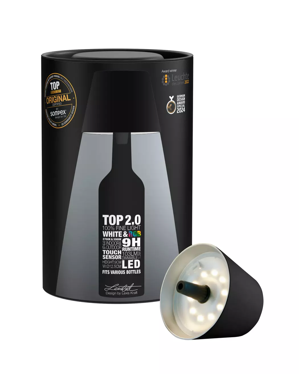 LED-Akku-Flaschenaufsatz Top 2.0