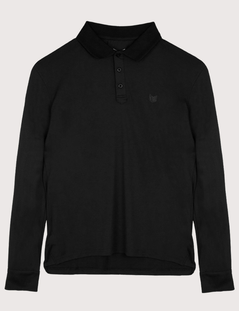 HBT BASICS | ROCK ML POLO PIQUÉ NOIR