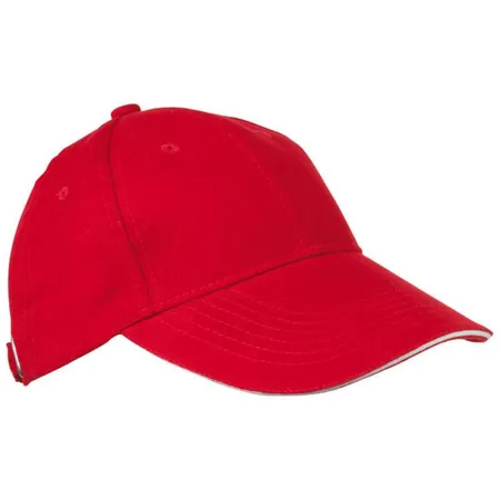 Macma Baumwoll-Basecap mit silbernem Metallverschluss, rot, 1 Stück