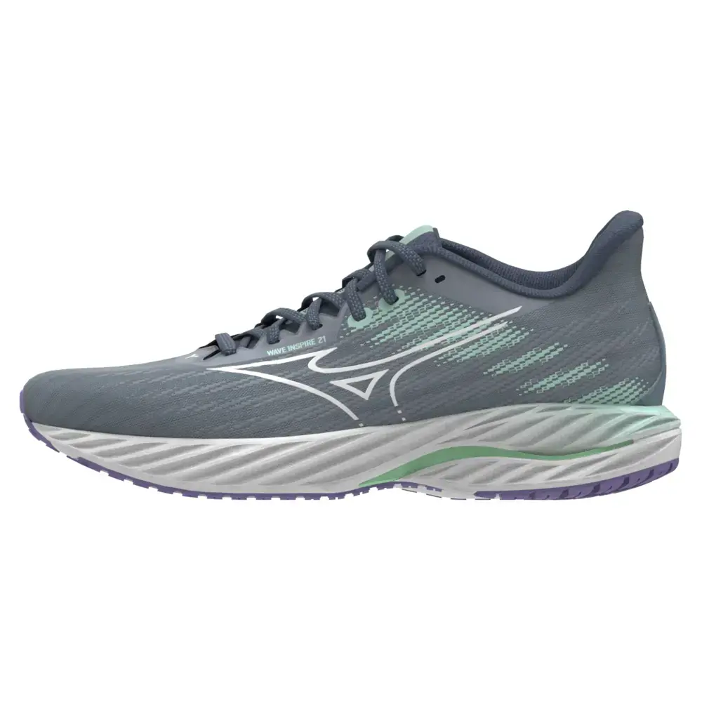 Mizuno Wave Inspire 21 WOS Hardloopschoenen Grijs/Wit/Mintgroen Dames