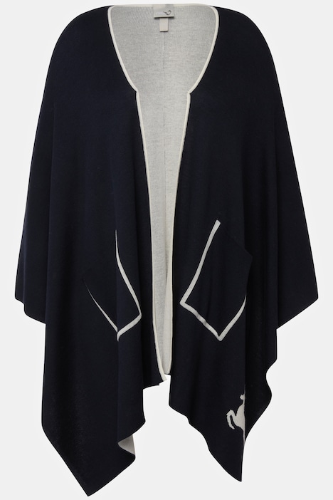 Poncho, Doubleface, Oversized, offene Form