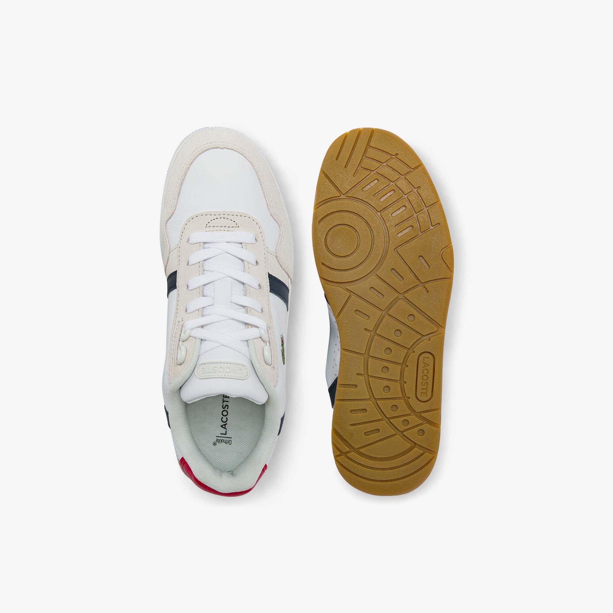 Sneakers T-Clip femme tricolore en cuir et daim Sneakers - Blanc - Lacoste - Femme