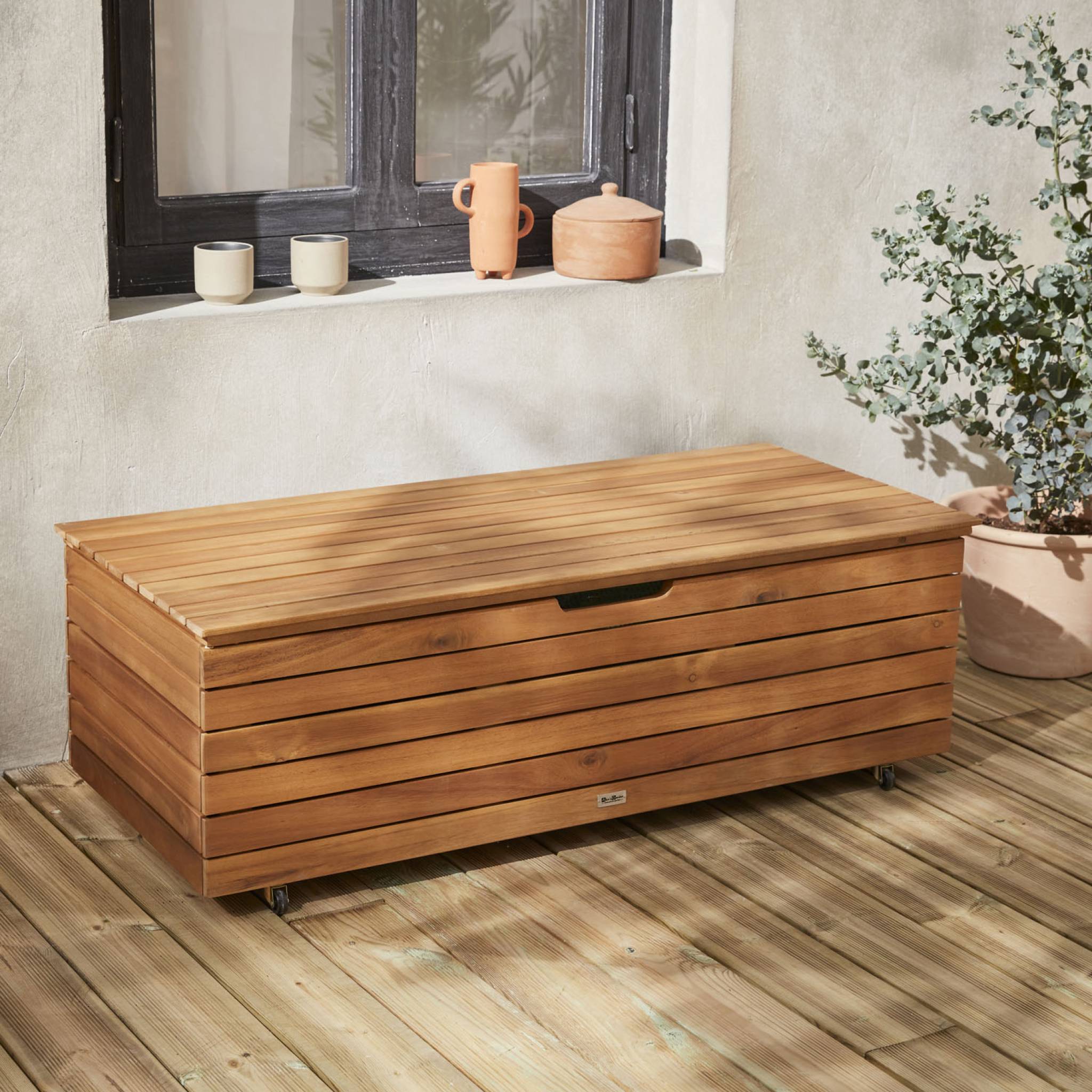 sweeek - Houten tuin opbergbox 110L