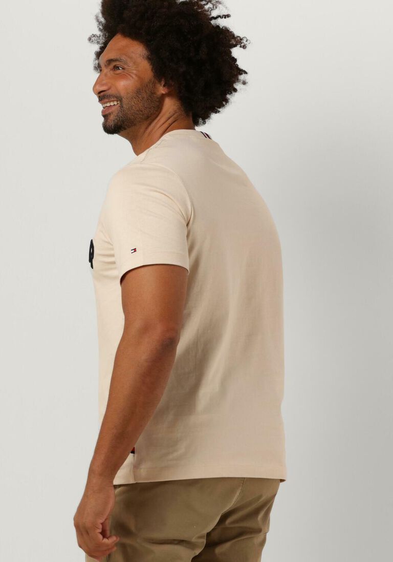 TOMMY HILFIGER beige tommy hilfiger t-shirt hilfiger arched tee