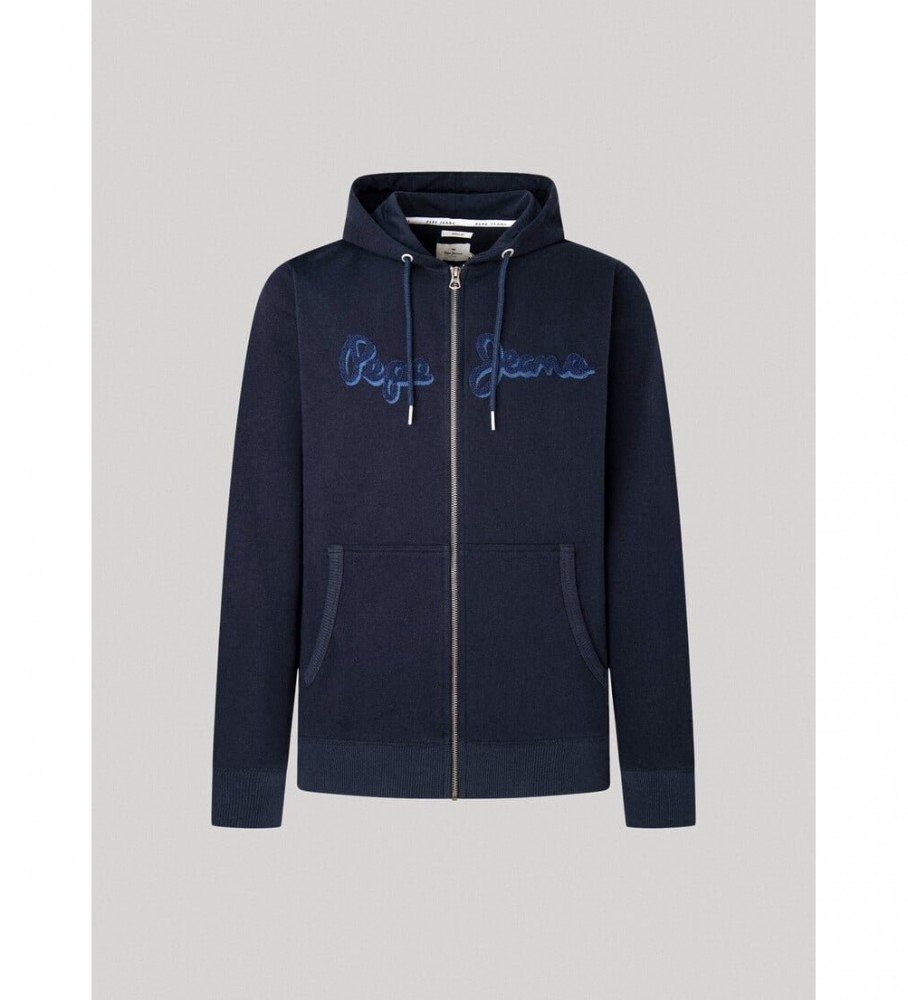 Moletom Pepe Jeans Ryan com zíper, cor azul marinho