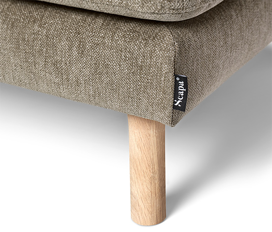 3-Sitzer-Sofa mit Hocker, hellgrau
