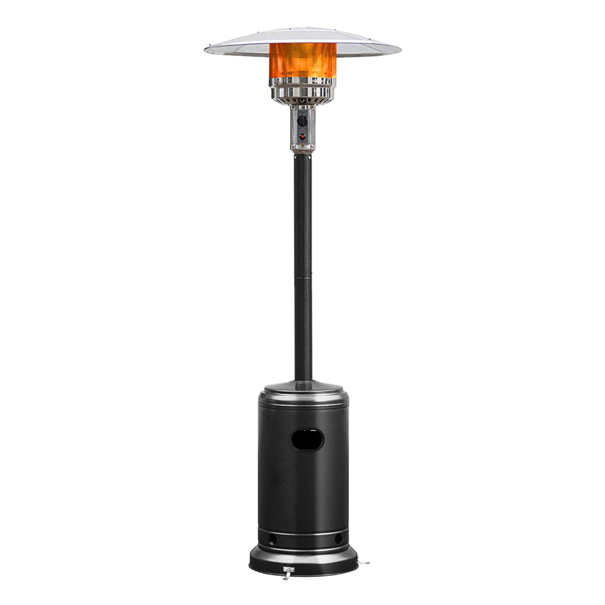 Parasol Chauffage Extérieur à Gaz 13KW Réflecteur 82cm avec Dispositif de Anti-basculement Tube 2 Roues Fluide 220cm Noir - Lidl-Manfred