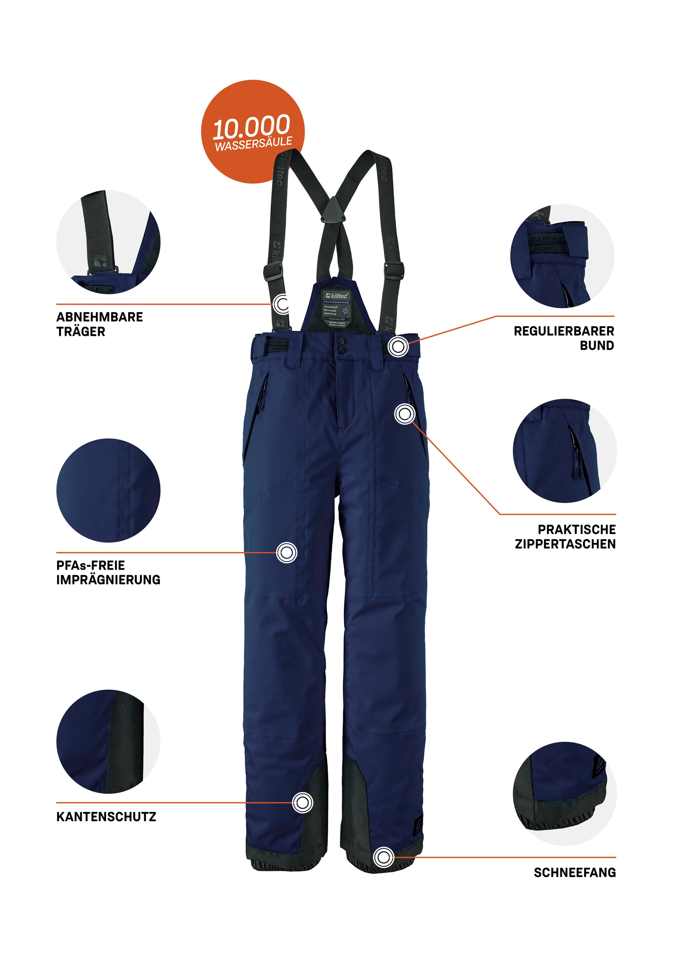 Killtec Skihose »Girls Skihose 242«  Wasserdicht, atmungsaktiv, abnehmbare Träger, rutschfester Schneefang