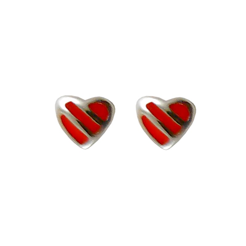 Boucles d'oreilles enfant Coeur en argent 925