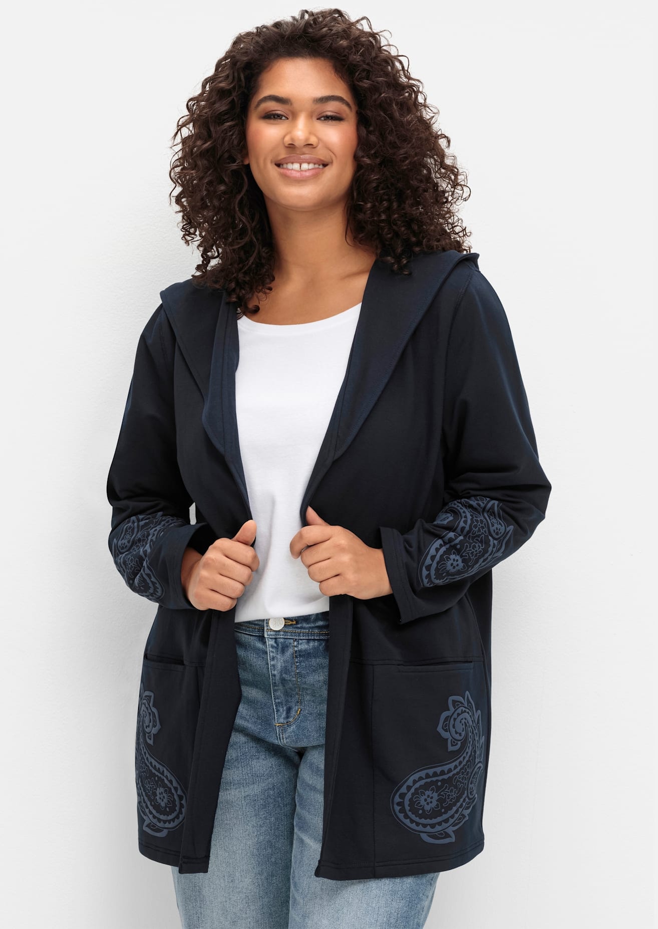 sheego by Joe Browns Shirtjacke »Sweatjacke«, 1 Stk.