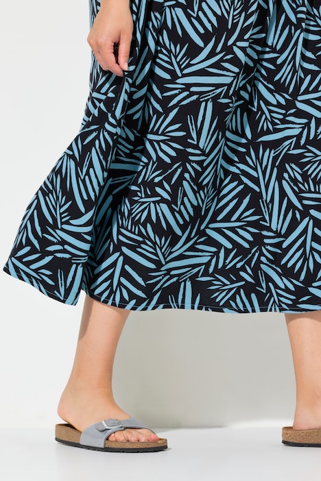 Jerseykleid, geraffter Ausschnitt, Rundhals, ärmellos