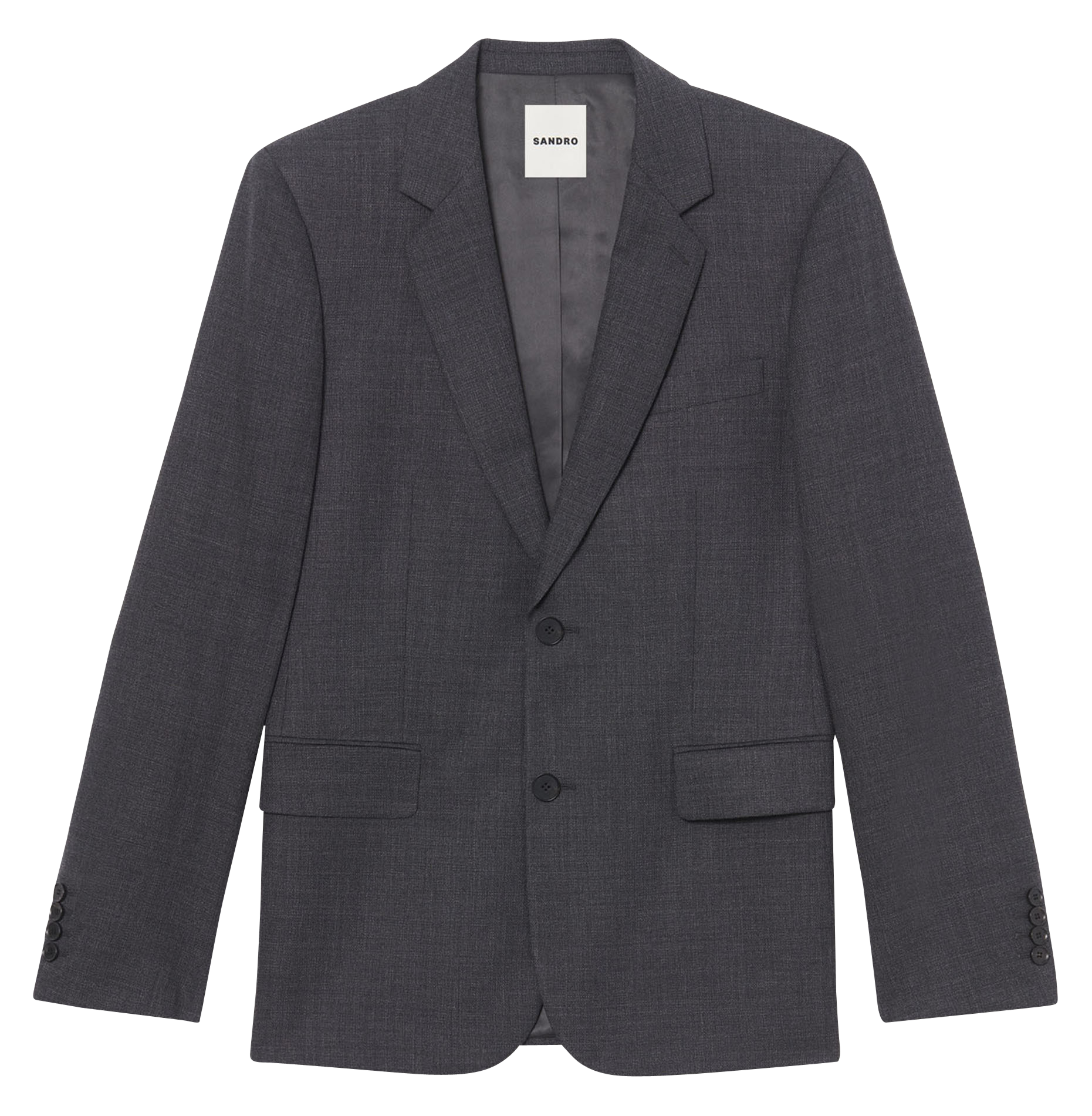 Veste col tailleur en laine | Gris