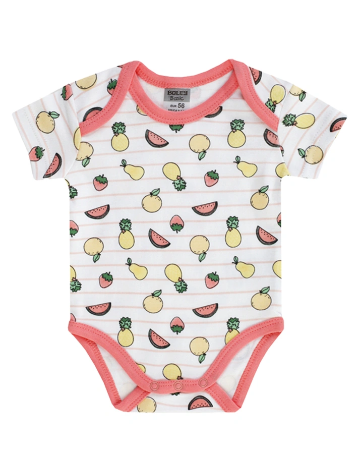 Kurzarm-Body CRAZY FRUITS 3er-Pack in weiß/rosa